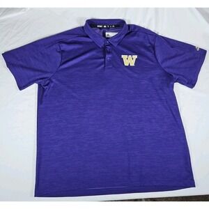adidas Climalite Golf Polo Mens 2XL University‎ Of Washington Huskies Purple
